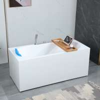 Square shape deep acrylic floor standing adult free standing bathtub