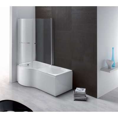 Acrylic P sharp shower bathtub with glass door CE