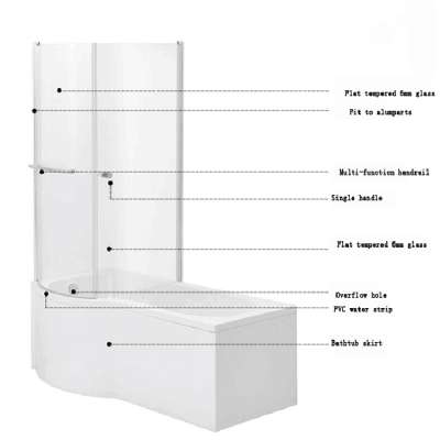 Acrylic walk in bathtub shower baths SL9127(00) compact design ideal for small bathroom with EU CE certification